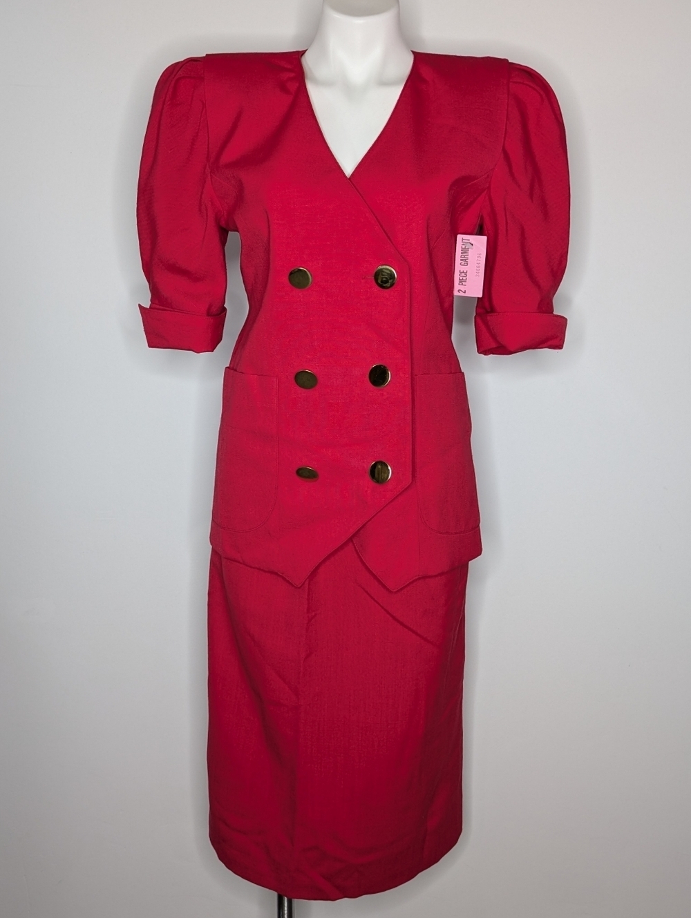 NWT Vintage Rafael Red Gold Professional Blazer Skirt Set 6